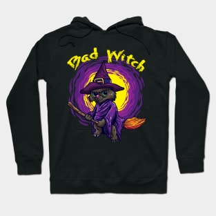 Bad Witch  Cat for a Witch riding a broom Hoodie